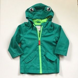 Cat + Jack Green Frog Raincoat Size 18 Months Hood